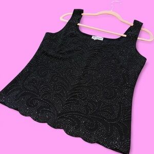 Metaphor Black Textured Tank Top